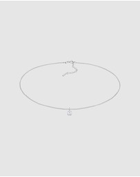 Elli Jewelry - Necklace Choker Zirconia Solitaire Basic in 925 Sterling Silver