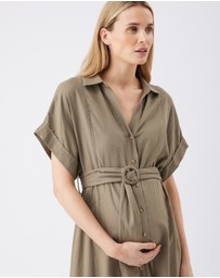 Ripe Maternity - Amy Linen Nursing Shirt Dress