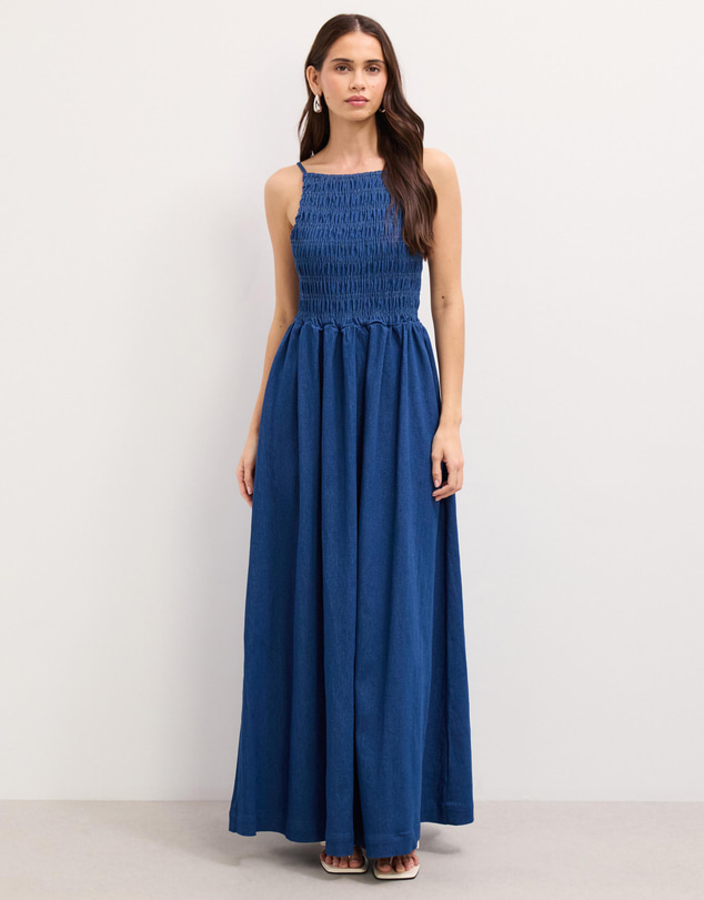 The Fated - Jemima Soft Denim Maxi Dress