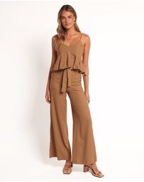 Petal & Pup - Zuva Tie Waist Pant - Golden Palm