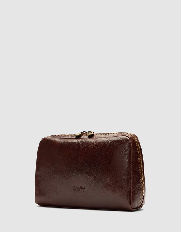 Republic of Florence - Primo Brown Toiletry Bag
