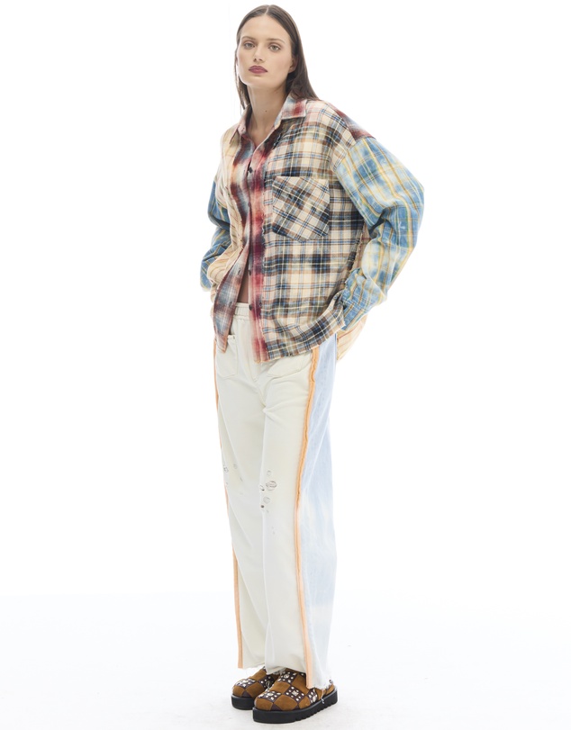 THE TALES - Patchwork Check Flannel Shirt