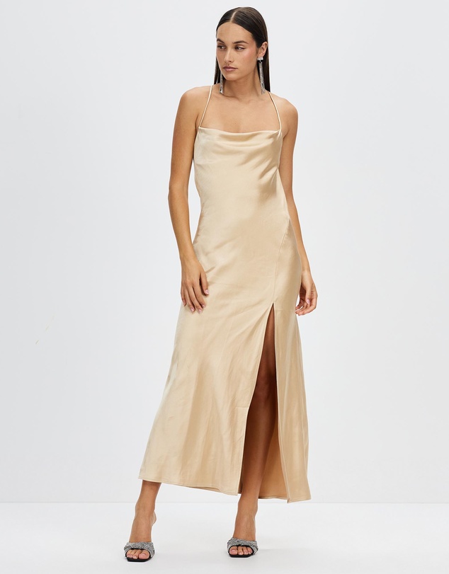 Third Form - Satin Split Slip Maxi Dress