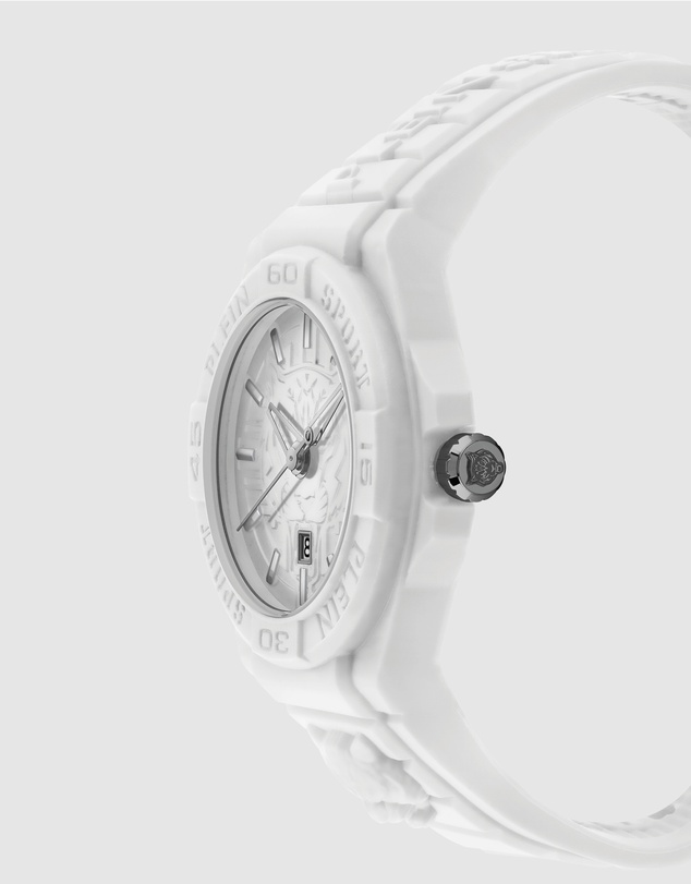 Plein Sport - Plein Fearless 46mm White Dial and White Silicone strap