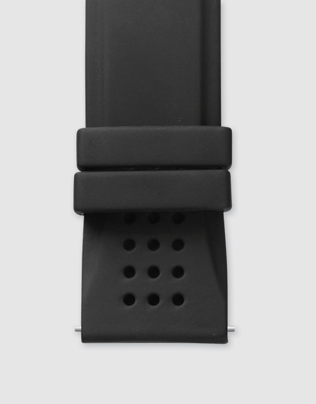 Maxum - Lansdowne Band - Black Silicone With Silver Tone Buckle