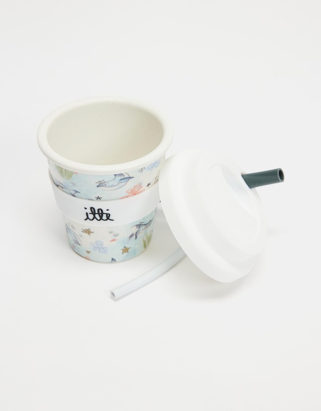 itti bitti - Reusable Baby Cino Cup With 2 Straws - Neptune