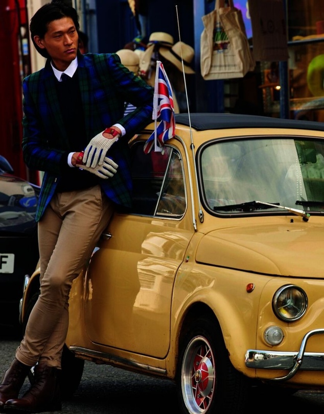 DENTS - Heritage Union Jack Crochet Back Leather Driving Gloves