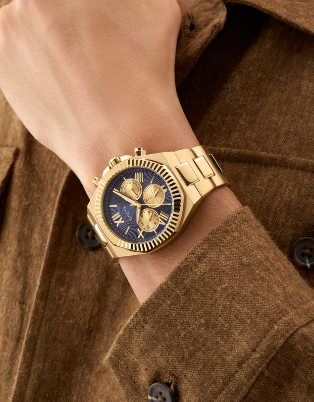 GUESS - Guess Men's Gold Tone 44mm Multi-function Watch