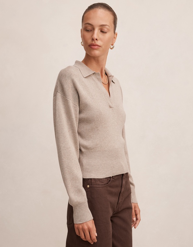 Forever New - Maddie Cinched Waist Knitted Polo Top