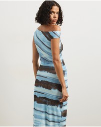 Atmos&Here - Koda Mesh Off Shoulder Midi Dress