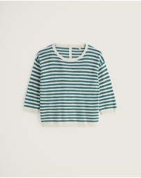 Seasalt - Seasalt Cornwall Blue Knavock Striped Jumper