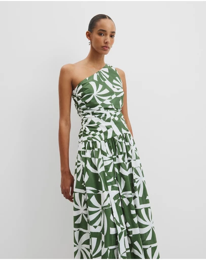 Country Road - Organically Grown Cotton Asymmetric Maxi Dress