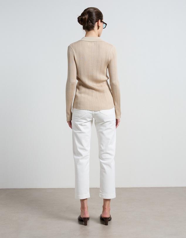 DRICOPER DENIM - Stella Stretch High Waisted Ivory Trousers