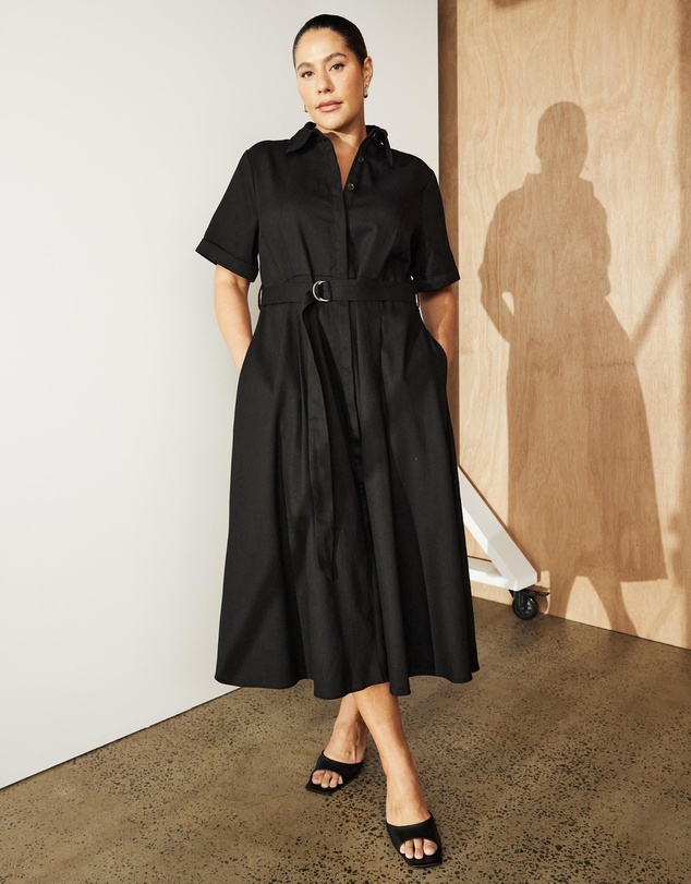 Atmos&Here Curvy - Eden Twill Midi Dress