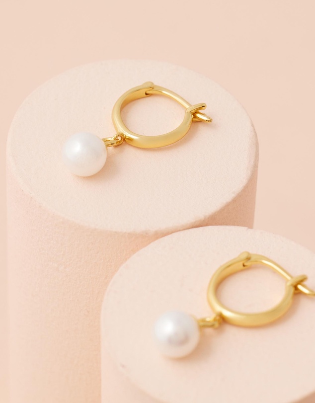 Moira Hughes - The White Label - Petite Pearl Hoops