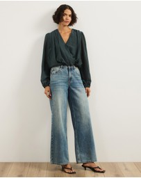 Atmos&Here - Paige Plunge Balloon Sleeve Top