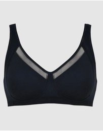 Naturana - Comfortable Wide Strap Wirefree Bra With Mesh