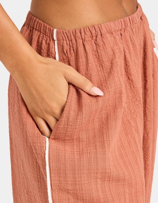 Roxy - Womens Costa Check Elastic Waist Pants