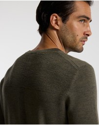 Calibre - Merino Wool Crew Neck Sweater Khaki