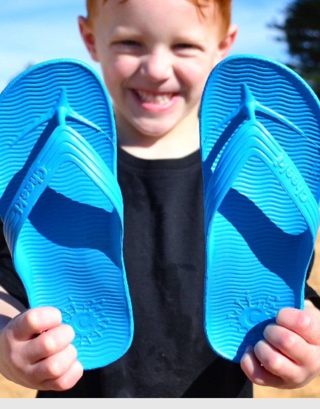Tolu Australia - Blue Thongs For Kids With Arch Support