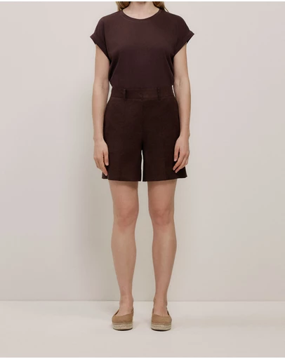 Trenery - Stretch Linen Blend Short in Coffee