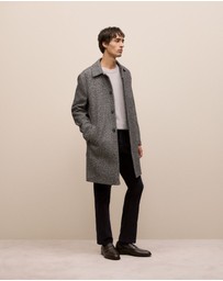 Trenery - Italian Wool Blend Longline Coat in Charcoal
