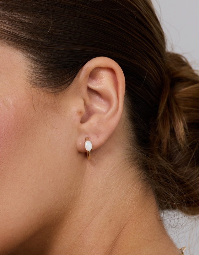 Michael Hill - Australian Opal Huggie Hoop Earrings in 10kt Yellow Gold