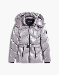 Desigual - Metallic quilted puffer jacket