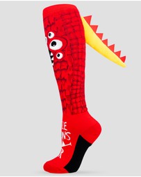 Crazy Skates - Crazy Socks Monster Red Knee-High Socks