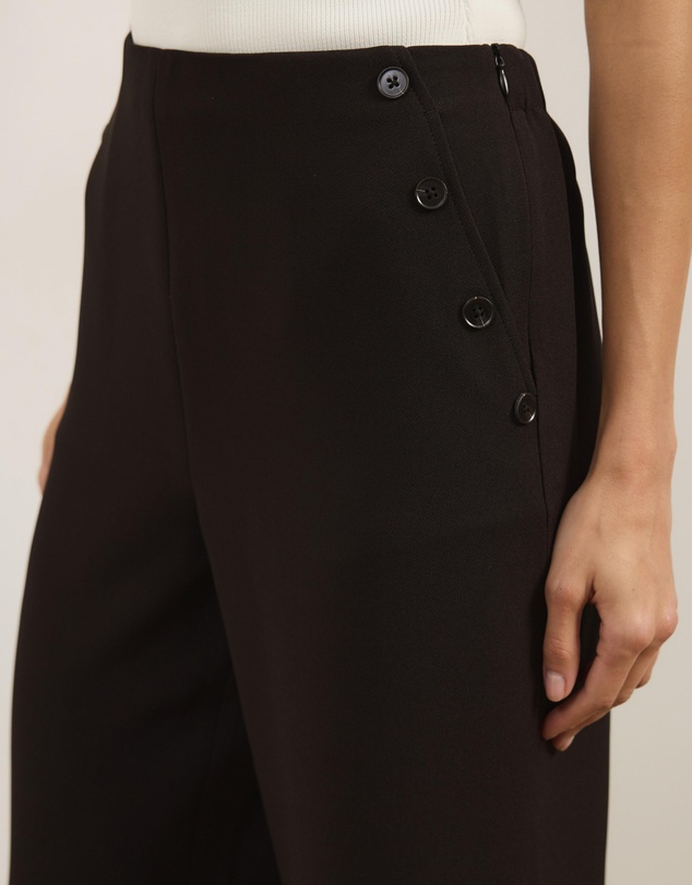 Atmos&Here - Lola High Waisted Tailored Pants With Button Detail