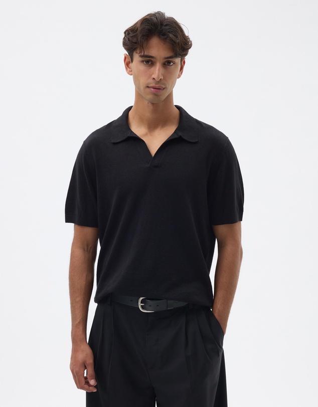 AERE - Linen Blend Knit Polo
