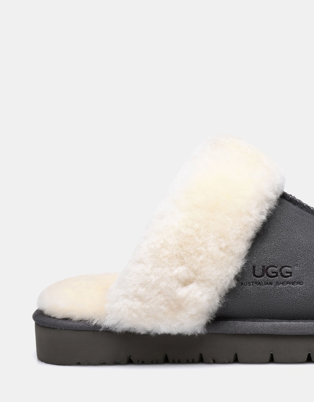 EVERAU - Australian Shepherd Ugg Muffin Slipper Cow Suede Upper House Shoes