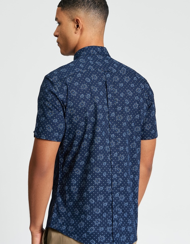 Ben Sherman - Floral Geo Print Short Sleeve Shirt