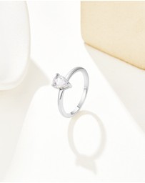 Mestige - Pear Cut Evie Ring - Silver Plated