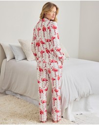Chelsea Peers - Organic Cotton Flamingo Long Pyjama Set
