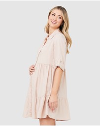 Ripe Maternity - Adel Linen Button Through Dress