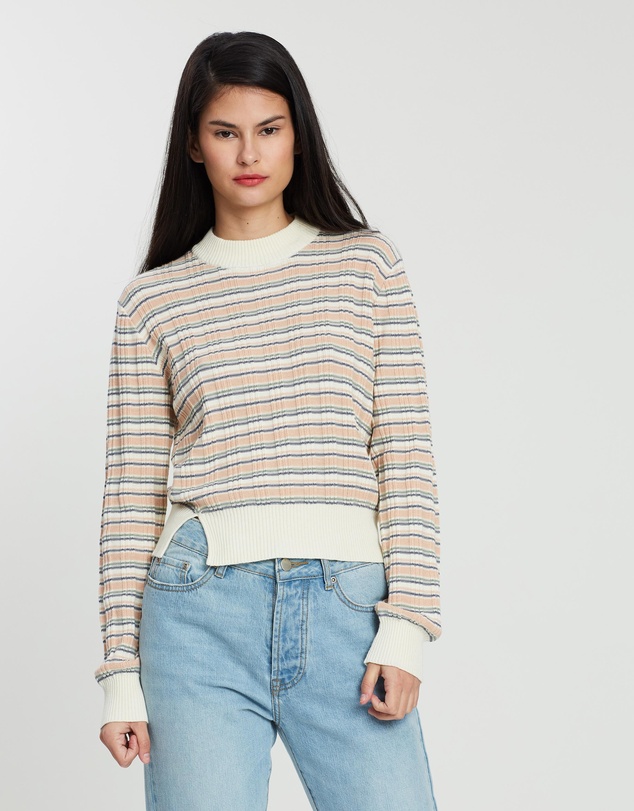 All About Eve - Ribbon LS Rib Top