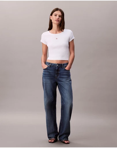 Calvin Klein Jeans - Woven Monogram Logo Slim T-Shirt