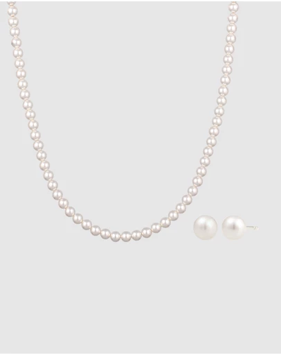 Elli Jewelry - Jewelry Set Set Pearl Elegant 925 Sterling Silver