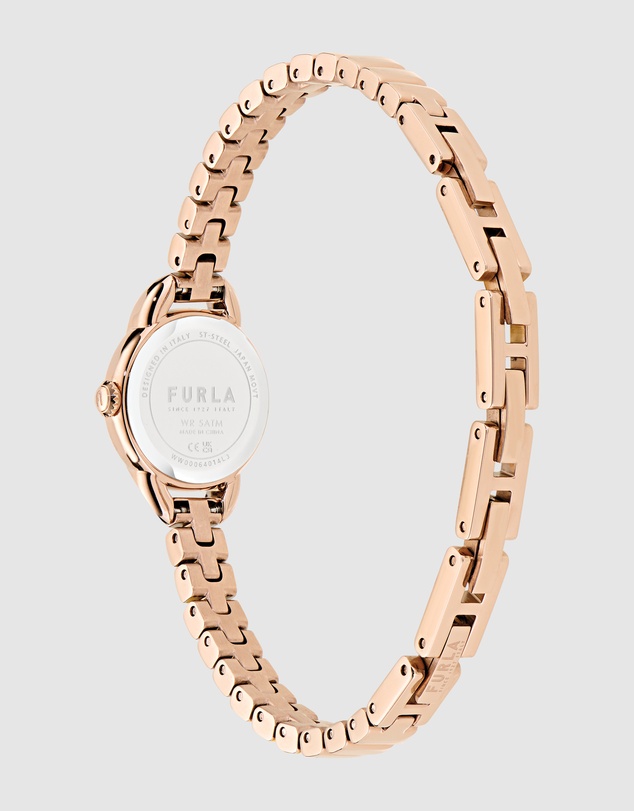 Furla - Furla Mini Shape 20mm Rose Gold-Tone Stainless Steel Bracelet Watch