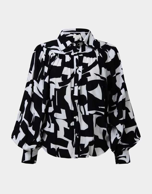 Forcast - Anella Monochrome Print Blouse