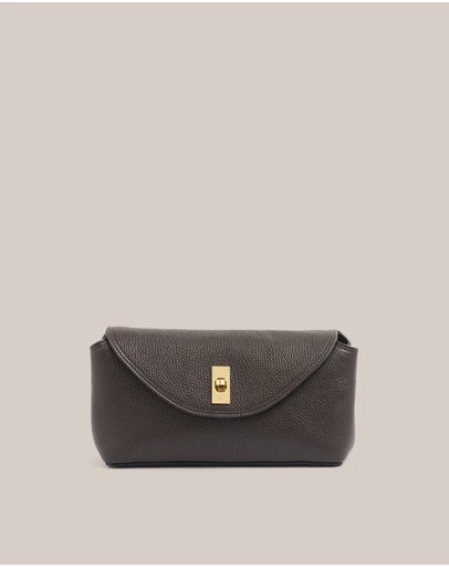 VESTIRSI - Sloane Dark Chocolate Leather Convertible Clutch