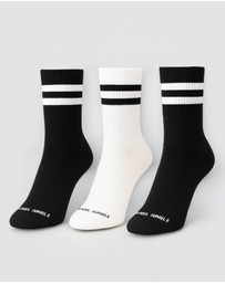 High Heel Jungle - Varsity Pilates/Yoga Grip Socks - 3 Pack