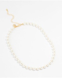 Lovisa - Gold Plated Alternating Medium Pearl & Ball Necklace