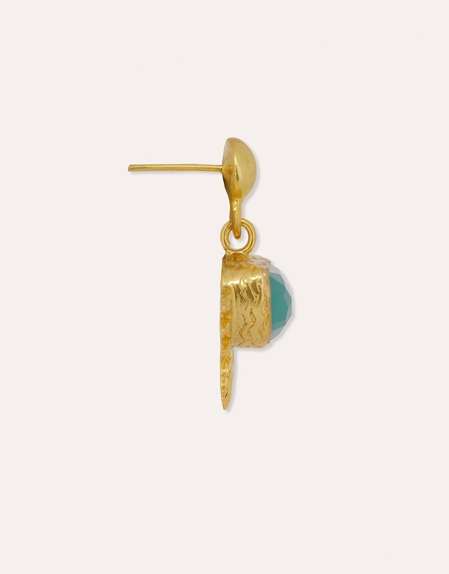 Ottoman Hands - Sunrise Aqua Chalcedony Drop Stud Earrings