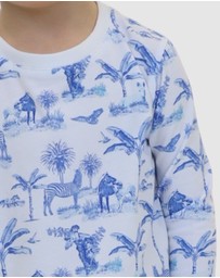 Sant And Abel - Kids Skydog Blue Toile Long PJ Set