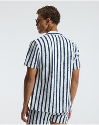 Calibre - Ink Stripe Shirt White Navy