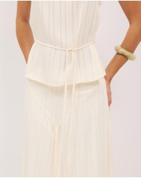 Calli - Sayer Satin Boat Neck Top