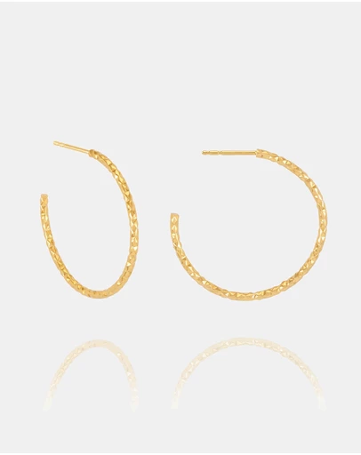 Rachel Jackson - Shimmering Sun Oversized Hoop Earrings Gold