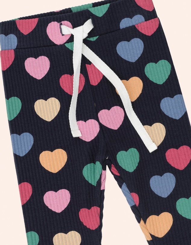 Huxbaby - Multi Hearts Rib Leggings - Babies-Kids